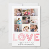 ピンクグラデーションLOVE Valentines Dayハート9枚 シーズンカード (正面)