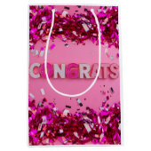 ピンクグラムおめでとう抱き枕 ミディアムペーパーバッグ (正面)