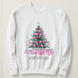 ピンクグラムオーナメントクリスマスツリー&ギフト スウェットシャツ