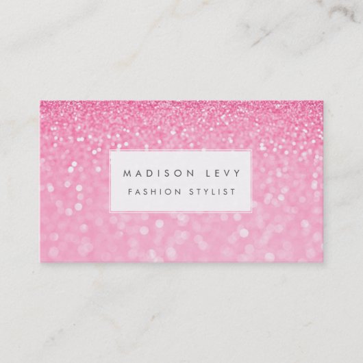 ピンクグラムグリッターグラマーファッションスタイリスト 名刺 (正面)