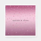 ピンクグラムグリッターハート スタンダードランチョンナプキン (正面)