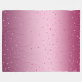 ピンクグラムグリッターハート フリースブランケット (正面(横))