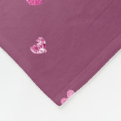 ピンクグラムグリッターハート フリースブランケット (角)