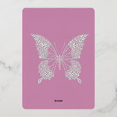 ピンクグラムダイヤモンドキスリップブライダルシャワー 箔招待状 (裏面)