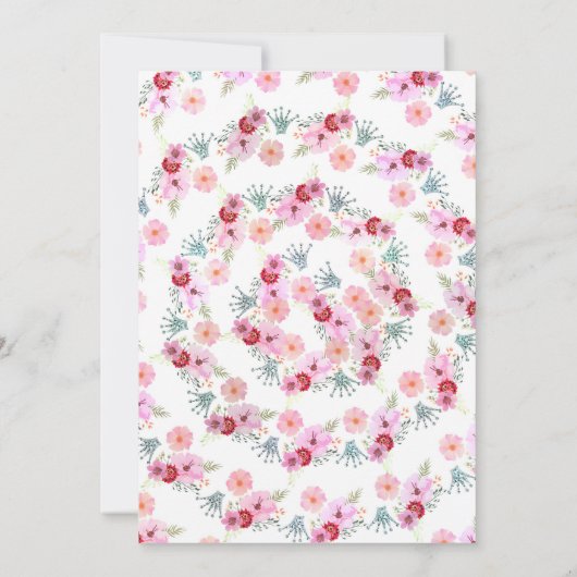 ピンクグラムディヴァラマプリンセス誕生日パーティー写真 招待状 (裏面)