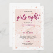 ピンクグラムバチェロレッテ招待状 招待状 (正面/裏面)