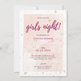 ピンクグラムバチェロレッテ招待状 招待状