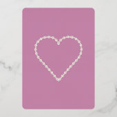 ピンクグラムパールツーハートブライダルシャワー 箔招待状 (裏面)