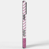 ピンクグラムフェイクグリッターシェブロン Case-Mate iPhoneケース (裏面 / 右)