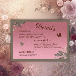 ピンクグラムフローラユーカリ結婚プス エンクロージャーカード