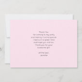 ピンクグラムボウとセンタージェムストーン誕生日 サンキューカード (裏面)