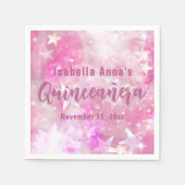 ピンクグラムモダングリーミングスターリーキンセアニラ スタンダードカクテルナプキン (正面)