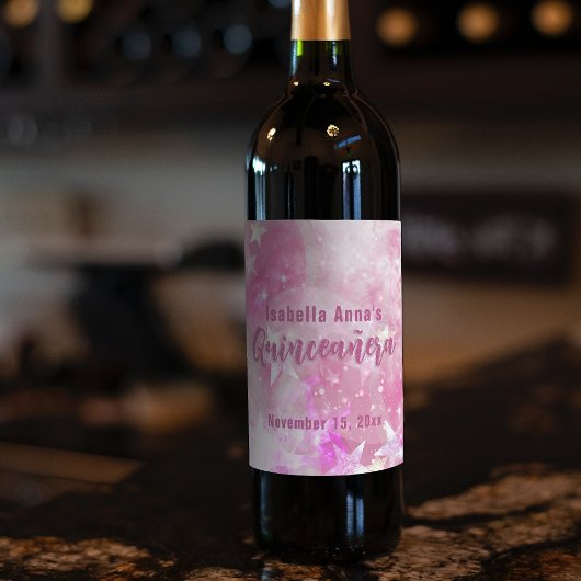 ピンクグラムモダングリーミングスターリーキンセアニラ ワインラベル