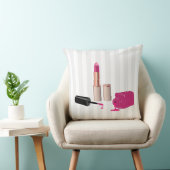 ピンクグラムリップスティック&爪、 ネイルポーランド美しいをテーマに クッション (椅子)