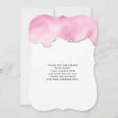 ピンクグラムリップスティック&爪、 ネイルポーランド美しいをテーマに サンキューカード (裏面)