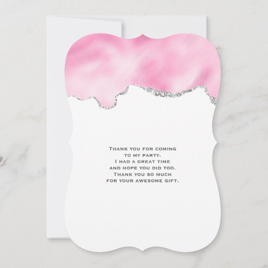 ピンクグラムリップスティック&爪、 ネイルポーランド美しいをテーマに サンキューカード (裏面)