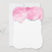 ピンクグラムリップスティック&爪、 ネイルポーランド美しいをテーマに セーブザデート (裏面)