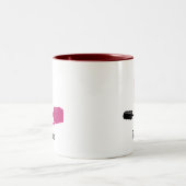 ピンクグラムリップスティック&爪、 ネイルポーランド美しいをテーマに ツートーンマグカップ (中央)