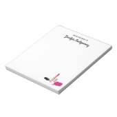 ピンクグラムリップスティック&爪、 ネイルポーランド美しいをテーマに ノートパッド (回転)