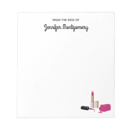 ピンクグラムリップスティック&爪、 ネイルポーランド美しいをテーマに ノートパッド