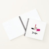 ピンクグラムリップスティック&爪、 ネイルポーランド美しいをテーマに ノートブック (内部)