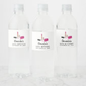 ピンクグラムリップスティック&爪、 ネイルポーランド美しいをテーマに ペットボトルラベル (ボトル)