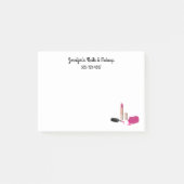 ピンクグラムリップスティック&爪、 ネイルポーランド美しいをテーマに ポストイット (正面)