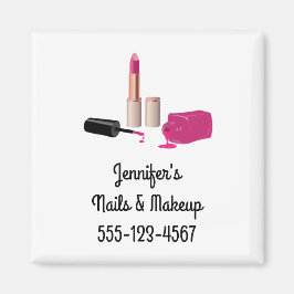 ピンクグラムリップスティック&爪、 ネイルポーランド美しいをテーマに マグネット