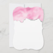 ピンクグラムリップスティック&爪、 ネイルポーランド美しいをテーマに 招待状 (裏面)