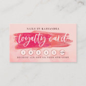 ピンクグラム爪、 ネイルポーランドブラシストローク美しいロイヤリティ 名刺 (正面)