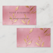 ピンクグラム葉金ゴールド 名刺 (正面/裏面)