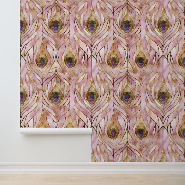ピンクグラム金ゴールド孔雀の羽根 壁紙 (アプリケーション)