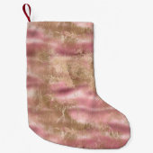 ピンクグラム金ゴールド スモールクリスマスストッキング (正面)