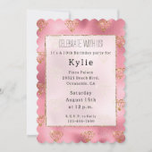 ピンクグラム金ゴールド 招待状 (正面)