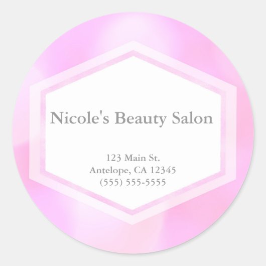 ピンクグラモールライツ《写真》ぼけ味シックなステッカー ラウンドシール (正面)