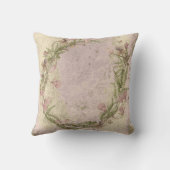 ピンクグランギーバラアイボリーフローラコテージウォール金ゴールド クッション (裏面)