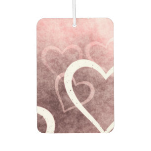 ピンクグランジと白のハート カーエアーフレッシュナー