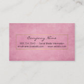 ピンクグランジのテクスチャ背景 |金ゴールドフレーム 名刺 (裏面)