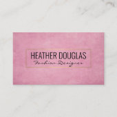 ピンクグランジのテクスチャ背景 |金ゴールドフレーム 名刺 (正面)