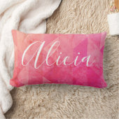 ピンクグランジオモダンレンジ水色名前をカスタムする ランバークッション (ブランケット)