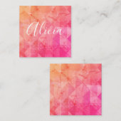 ピンクグランジオモダンレンジ色水色名前をカスタムする   ノートカード (正面/裏面)