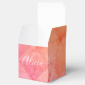 ピンクグランジオレンジ色の水色名前をカスタムする文字 フェイバーボックス (オープン)