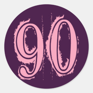 ピンクグランジスタイル数値90 ラウンドシール