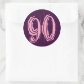 ピンクグランジスタイル数値90 ラウンドシール (バッグ)