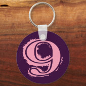 ピンクグランジスタイル数値9 キーホルダー (正面)