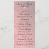 ピンクグランジダマスク結婚式プログラムカード プログラム (裏面)