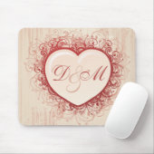 ピンクグランジハート マウスパッド (マウス)