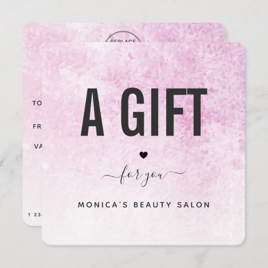 ピンクグランジモダントレンディー美しいサロンメイクアップヘア (正面/裏面)