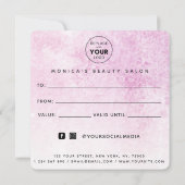 ピンクグランジモダントレンディー美しいサロンメイクアップヘア (裏面)