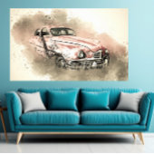 ピンクグランジヴィンテージカータイムレスレトロチャーム ポスター